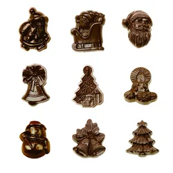 3D Christmas Santa Claus Shape Polycarbonate Chocolate Mold Diy Baking Confectionery Tools Sweet Candy Pudding Jelly Mould