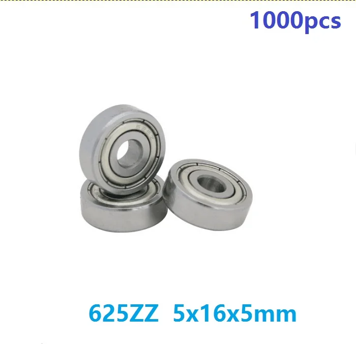 1000pcs/lot 625ZZ 625-ZZ 625 ZZ 2Z 5*16*5mm Deep Groove Ball bearing Miniature Ball Bearings 5x16x5mm