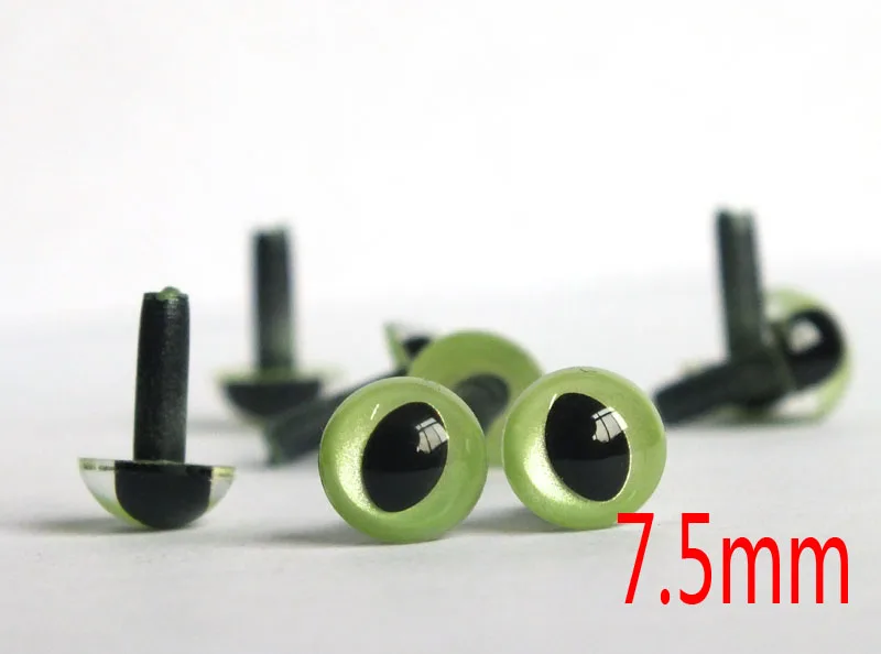 Green Color Safety Eyes Plastic Eyes OLIVE CAT / FISH amiguumi animal--7.5mm