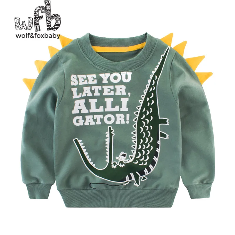 Retail 2-10 years T-shirt long-sleeved round neck sweater cartoon printing spring autumn fall winter