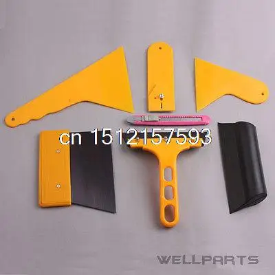 US Ship 7pcs Car Window Scraper Wrap Tint Vinyl Film Squeegee Cleaning Tool Kit