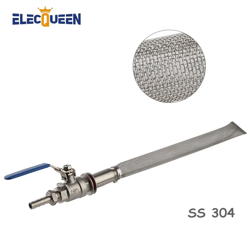 30cm Kettle Bazooka Filter & Ball Valve Kits,Food Grade Stainless Steel Brewing Screen Mesh Filters,1/2\