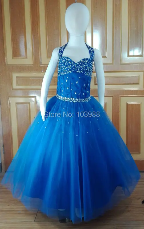 

royal blue flower girl DRESS-OCCASION-PARTY-BRIDESMAID-WEDDING-FORMAL-WEAR!! Birthday gift Real photo muchacha vestido