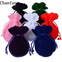 Chanfar 25pcs/lot Velvet Jewelry Bag Multicolor Drawstring Pouch Calabash Shape Gift Packing Bags Gift Bag