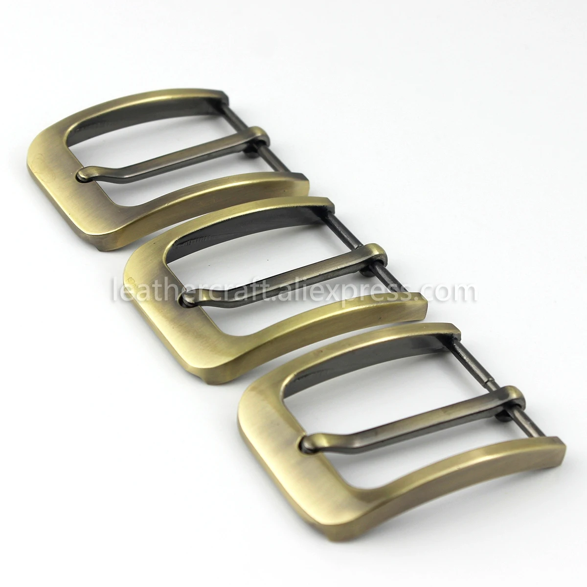 1pcs 35mm Metal Brushed Belt Buckle Men End Bar Heel Bar Single Pin Belt Half Buckle Leather Craft Belt Strap