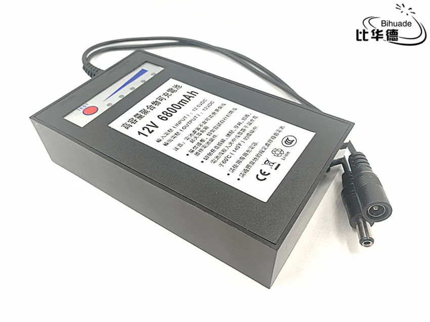 12V 6800mah lithium battery Rechargeable DC battery polymer batteria For monitor motor LED light outdoor spare Battery