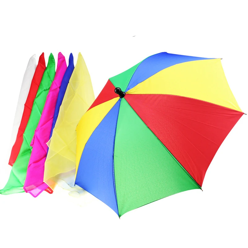 1 Set 40cm Magic Scarves Change The Umbrella (1 Pcs Umbrella +6 Pcs Silks )  Magic Tricks Street Stage Party Magic Accessory