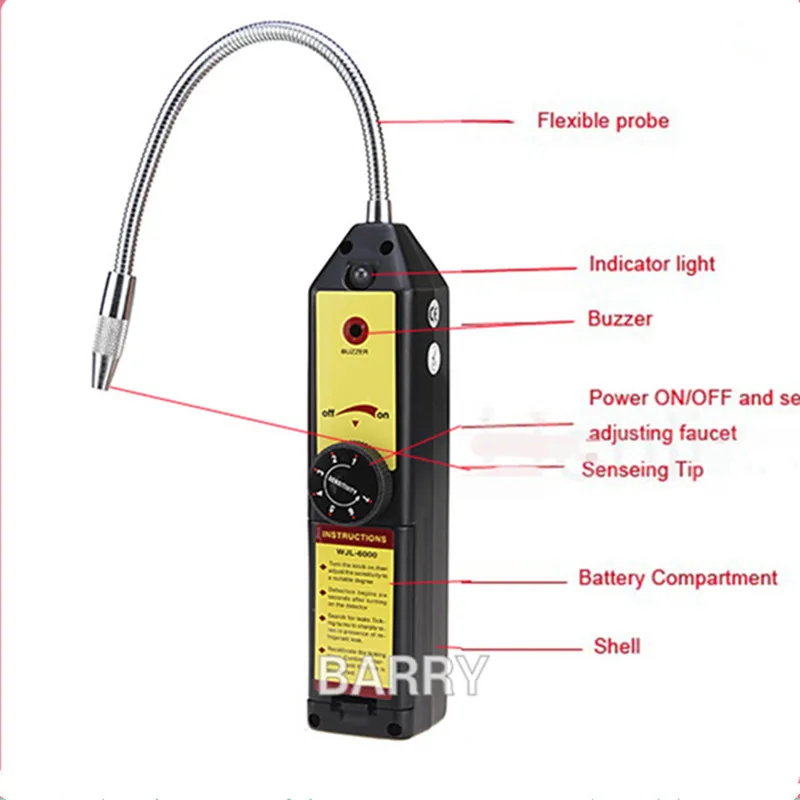 

Freon CFC HFC Halogen Gas Refrigerant Leak Detector Alarm R134a Refrigerant Gas Analyzers Portable Gas Detector Analizador Gases