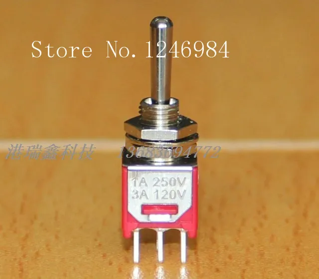 [SA]TS-5A-C pin dual six-foot stalls thread M5.08 small toggle switch Q22 Taiwan Deli Wei 2MD3--50pcs/lot