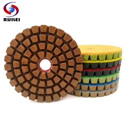 RIJILEI 7PCS/Set 4 Inch Concrete Floor Polishing Pads Thick 8mm Floor Renew Sanding Discs Repairing For Floor LW04