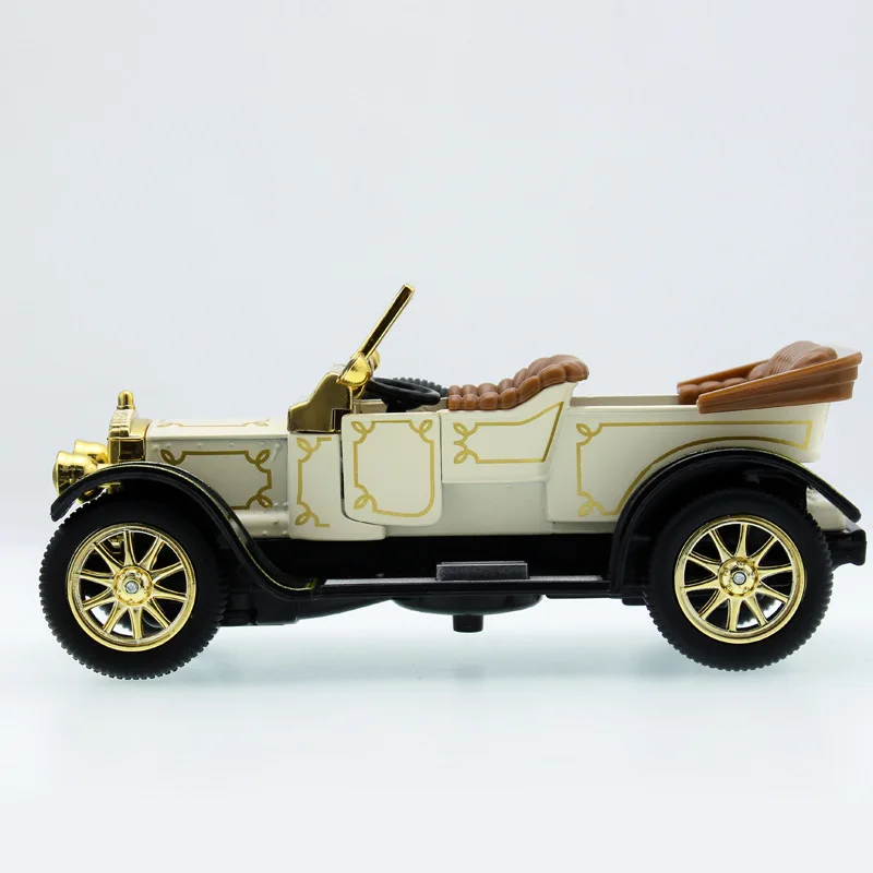 Collection of gifts 1:32 convertible classic car alloy model, simulation metal casting sound and light back to retro model, free