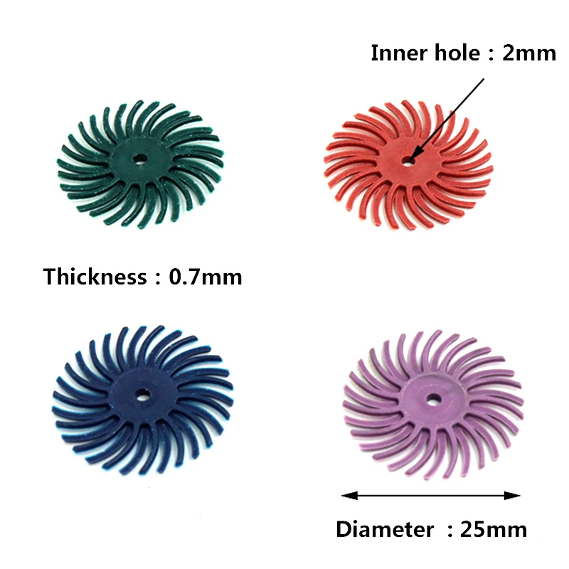 10個20-2500グリットdremelアクセサリーラジアルブリストルブラシ研磨ブラシ研磨バフ研磨ホイール + 2個のマンドレルロータリーツール
