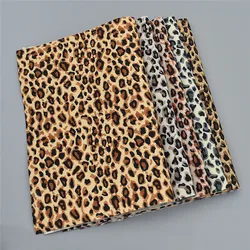 A4 21x29cm Leopardo Stampato In Pelle PVC Tessuto di Cucito FAI Da TE Materiale Indumenti Accessori Artigianali