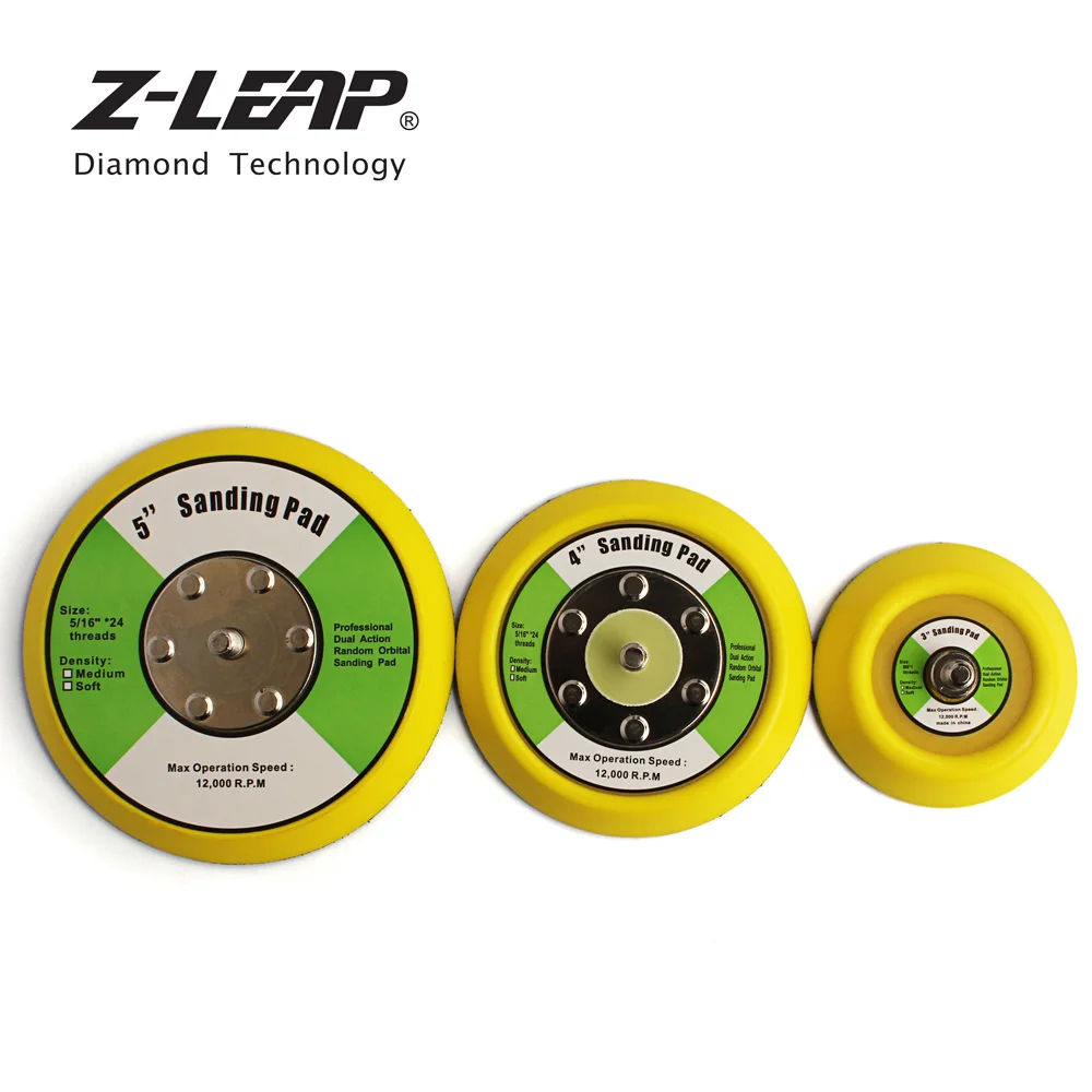 Z-LEAP 2 stuks 3 inch/4 inch/5 inch Backer Plaat Pad Voor Auto Polijstmachine Dual Action Polijsten tool Klittenband Backer Pads 5/16 "24 t