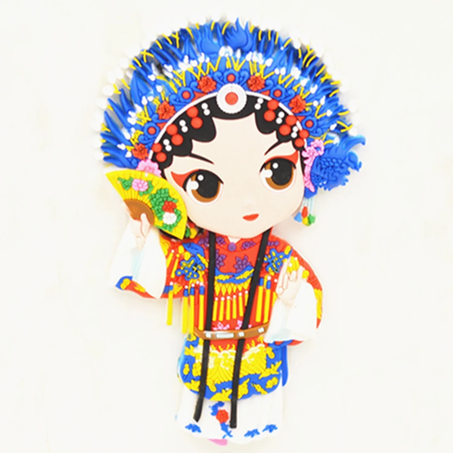 Chinese Style Q Version Peking Opera Characters 3D Refrigerator Fridge Magnets Creative Home Decoration Magnetic Stickers