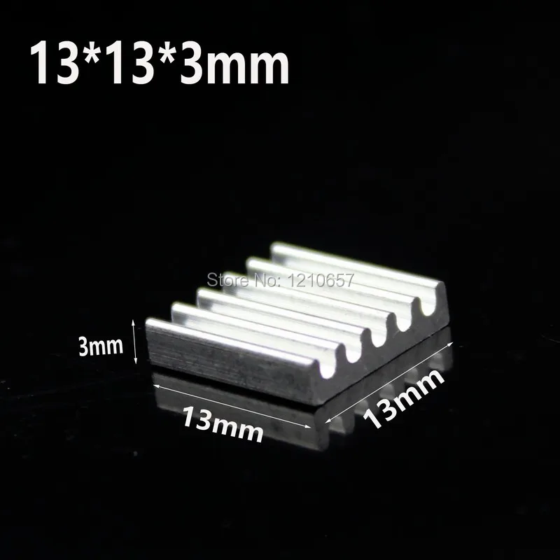 1000PCS LOT Thin HeatSink with 3M Adhesive Tape 13mm x 13mm x 3mm