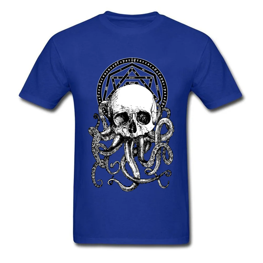 Pieces Of Cthulhu T Shirts Crazy Tees Men Black T-shirt Skull Octopus Print Tshirt Cotton Tops Vintage Style Drop Shipping