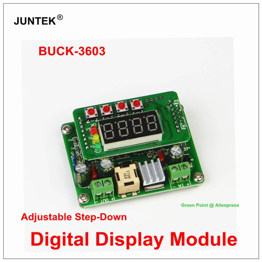 JUNTEK-fuente de alimentación DC-DC BUCK3603, Control Digital, módulo de voltaje reductor ajustable, 36V, 3A, cargador de 108W