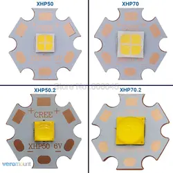 High Power LED Emitter, Cool White, Branco Neutro, Warm White, 6V, 12V, 16mm, 20mm, Copper PCB, Original, XHP50, XHP50.2, XHP70, XHP70.2