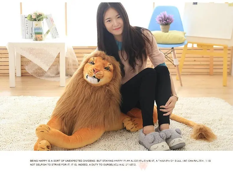 

huge plush simulation lion toy lovely big lying lion doll birthday gift about 110cm