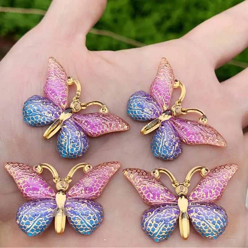 

10Pcs Color Butterfly Shape Charm Bead For DIY Bracelet/Necklace Making Jewelry Accessories 23*38mm -B272