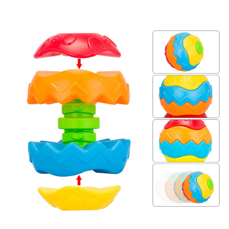 Montessori Baby Vroege Onderwijs Speelgoed Regenboog Gestapelde Cup Honderd Verandert Fitness Bal Nestelen Stack Regenboog Ring Toren Baby Cadeau