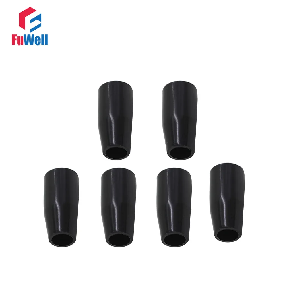 6pcs M12 x 40mm Long Sleeve Knob Machine Tool Replacement 12mm Thread 40mm Length Bakelite Black Hand Sleeve Lever Knob