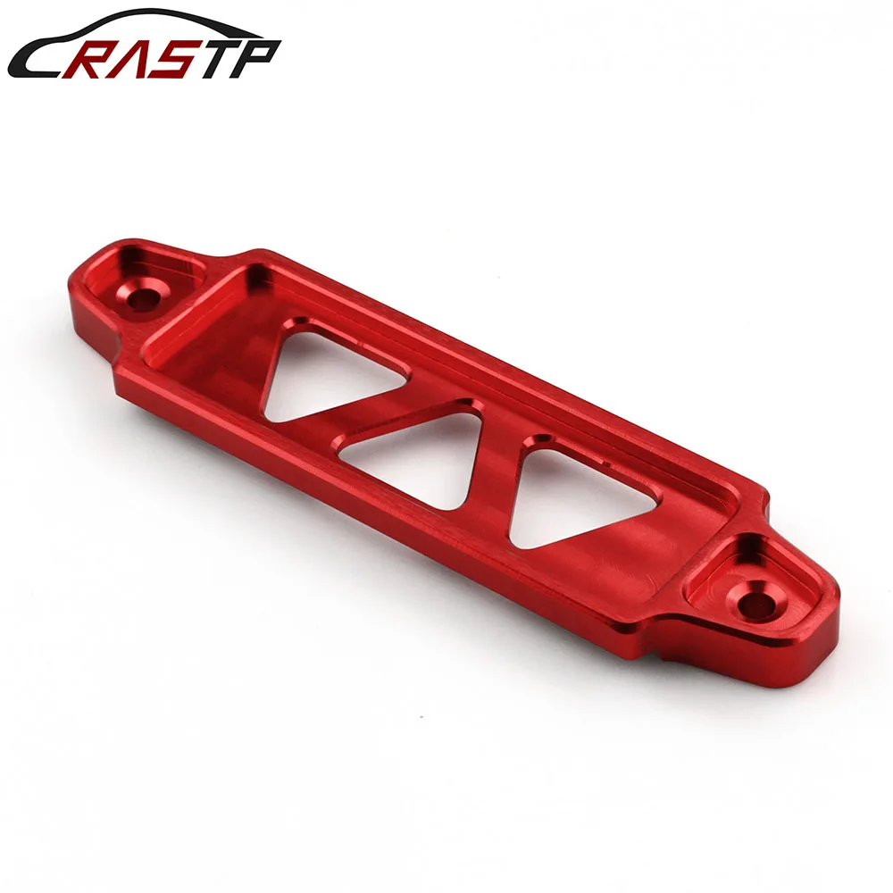 

RASTP-170mm/144mm Aluminum Red Billet Aluminum Car Battery Tie Down Mount Bracket Holder Bar with Logo for Honda Civic RS-BTD003