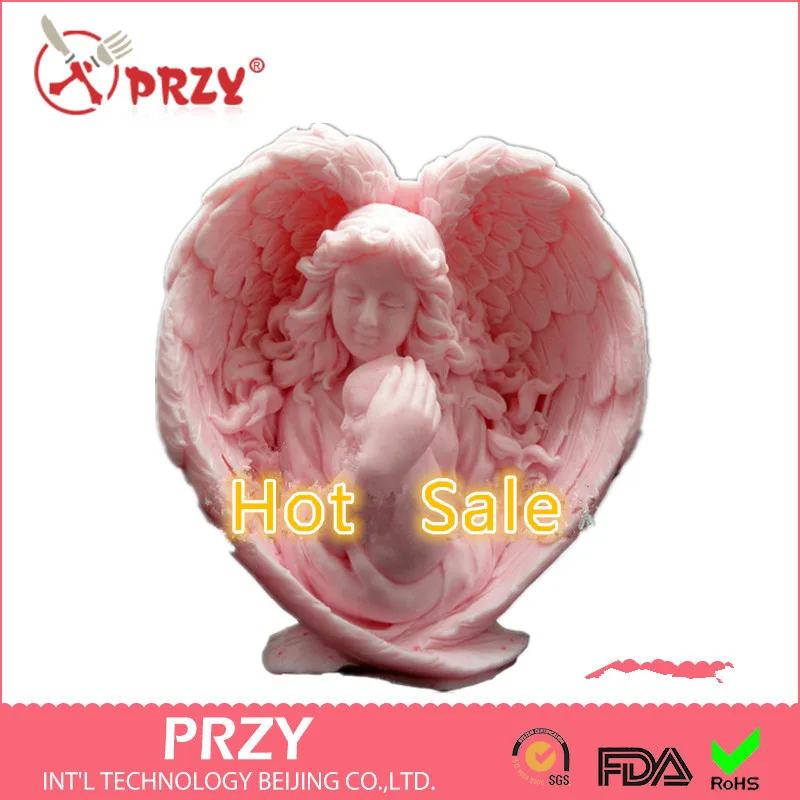 

3D Silicone Soap/candle Mold - Mother Angel Holds Her Baby Tight - 2 Parts Assembled Mold Handmade Soap Mold Moulds Form Of Cake