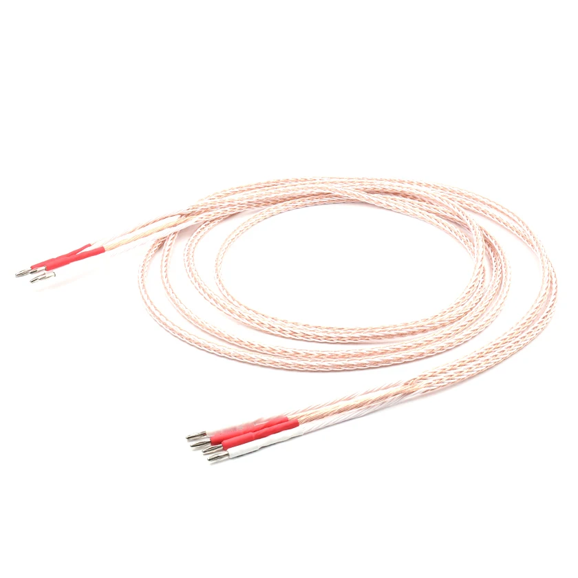 

Pair 8TC 8N OCC copper Speaker Cable Loudspeaker Cable with Rhodium plated banana plug