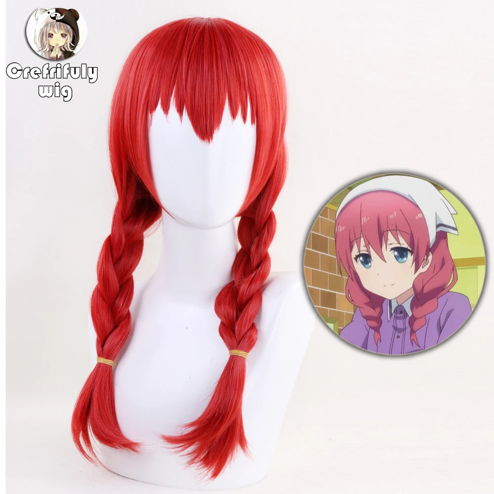 50cm Cosplay Wig Amano Miu Off Blend S Red Braids Hair Anime Woman Costume Wig Peruca + Free Wig Cap