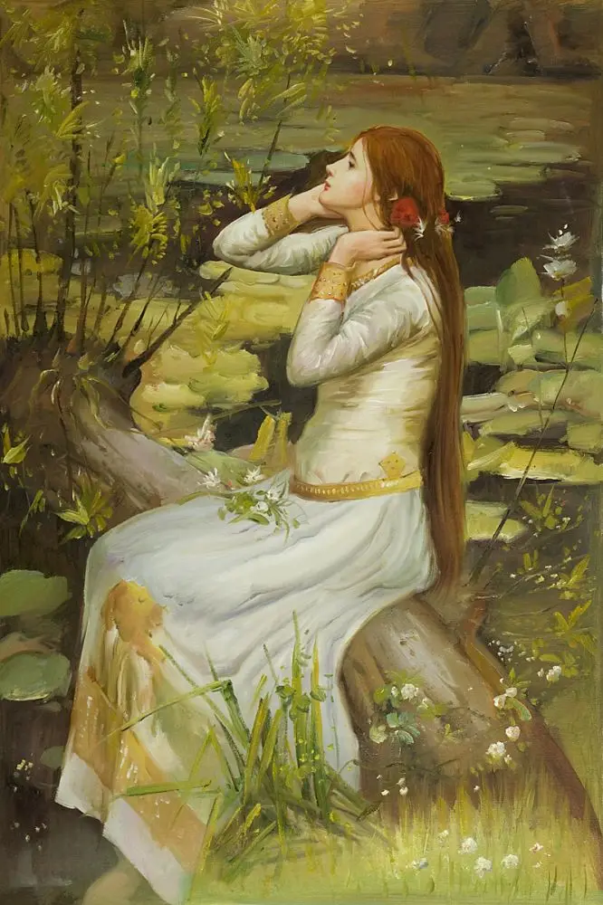 

Декоративная картина на стену, Женская Картина на холсте Ophelia от John William Waterhouse, картина маслом, высокое качество