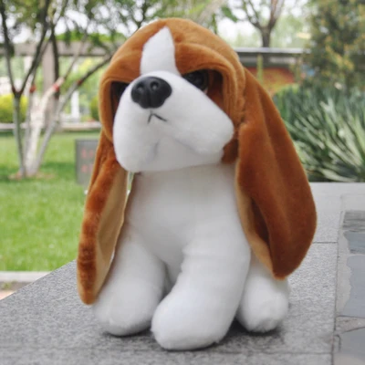 stuffed animal 18 cm Basset Hound dog plush toy doll w2842