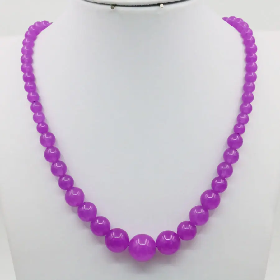 Hot Purple Violet Alexandrite 6-14mm Necklace Chain Earring Sets Beads Jewelry Party Wedding Gifts Wholesale 18inch Lucky Stone