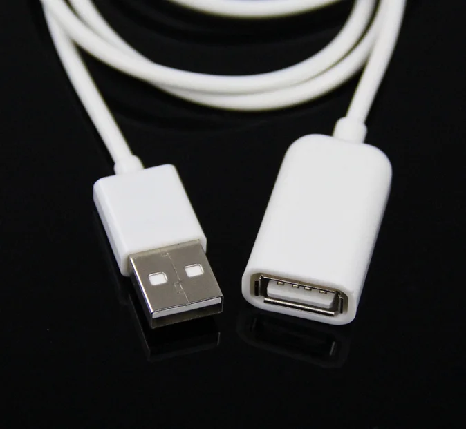 2pcs 50CM USB 2.0 Male to Female Extend Extension Cable Cord Extender For PC  phone tablet white