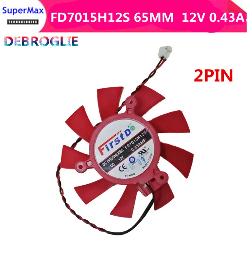 Free Shipping FD7015H12S Fan blade diameter 65MM hole distance 39MM 12V 0.43AMP 2PIN graphics fan