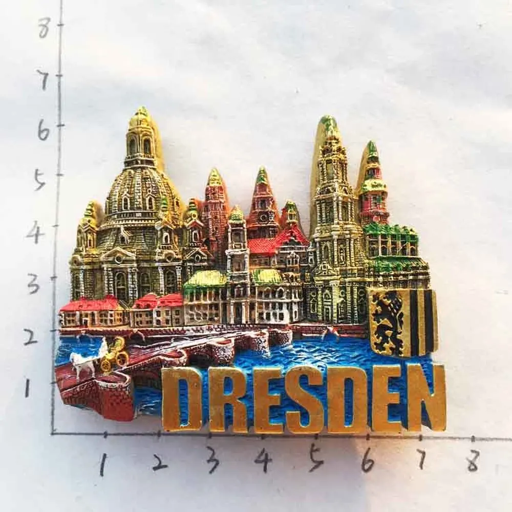 BABELEMI 1 Pcs Creative Dresden Germany Landmark Building World Travel Fridge Magnet Tourist Souvenirs