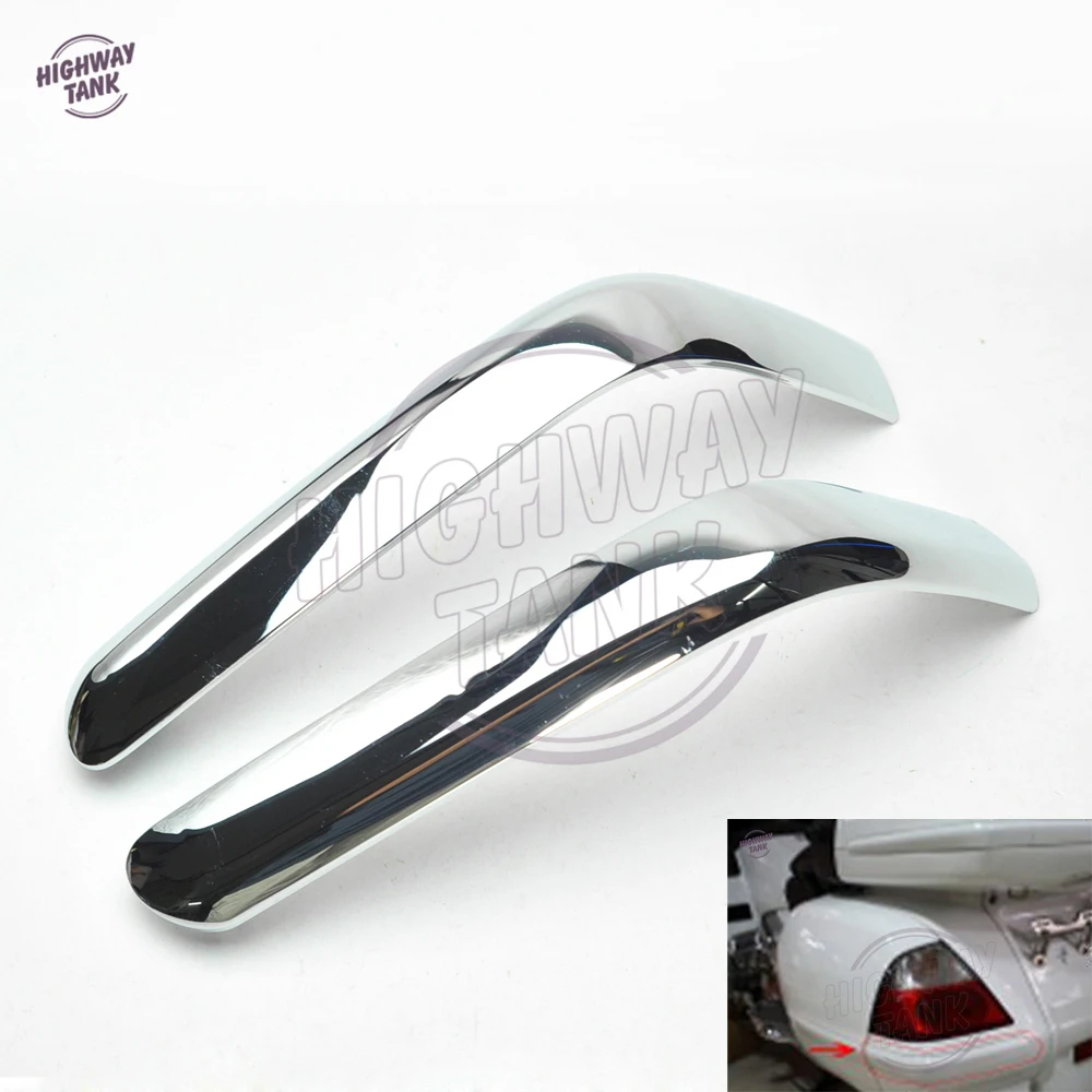 Chrome Aluminum Motorcycle Rear Saddlebag Panel Moldings Decoration Strips case for Honda GL1800 GOLDWING 2001-2011