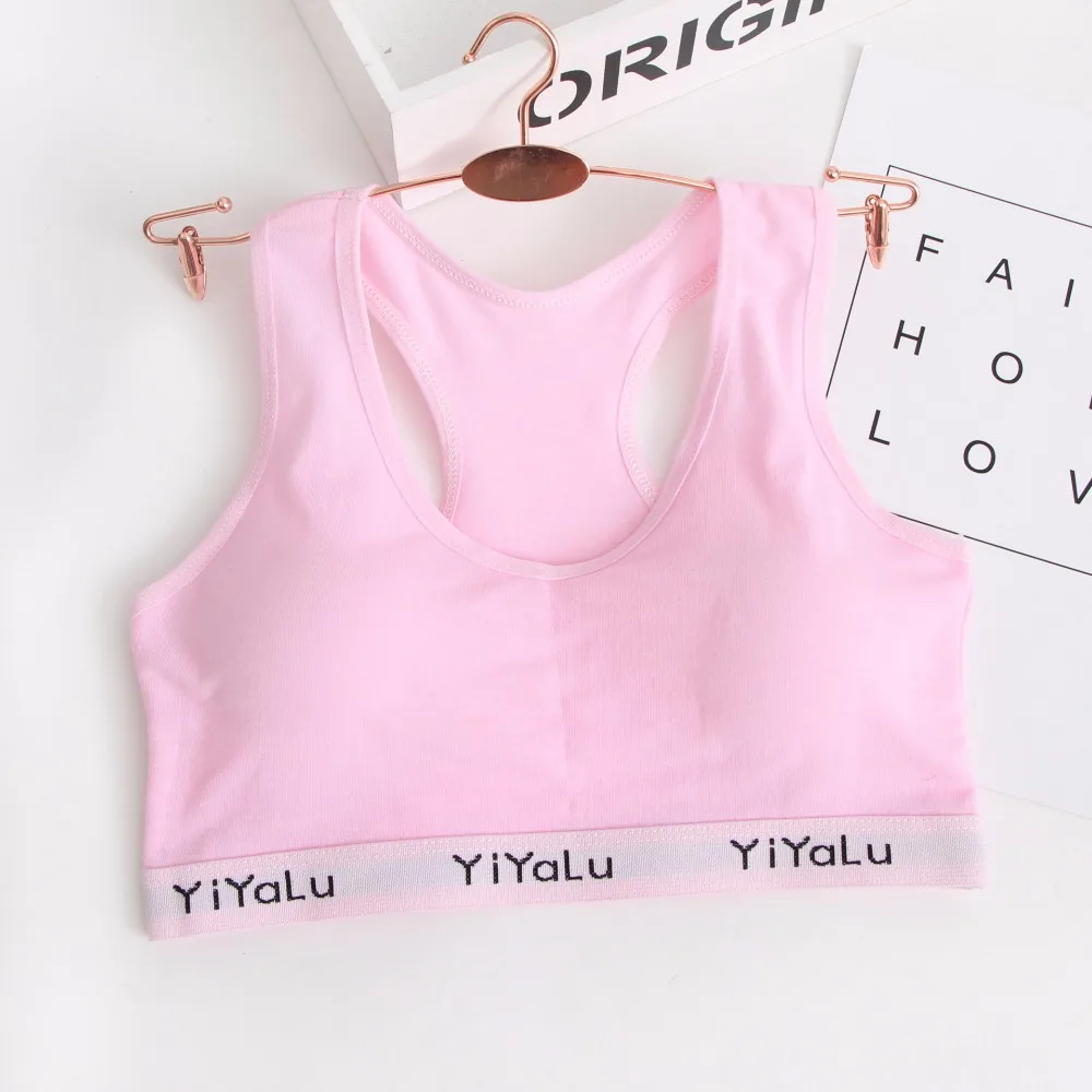 Teenage Girl Training Bra With Chest Pad Adolescente Sports Bra Tops For Teens 8-14 Years Cotton Bra For Girls Underwea