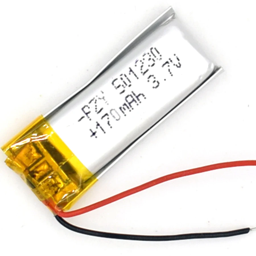 3.7V 170 mAh Li-Polymer Rechargeable Battery 501230 Li Po ion for GPS toy LED Bluetooth MP3 MP4 051230