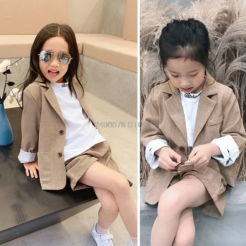 Children Blazer+Pants 2Pcs Clothing Set Boys Girls Formal Wedding Party Suit School Kids Performance Blazer Dress Garcon Costume