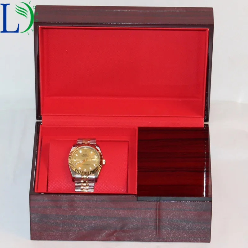 Wooden Storage Box Gift Packaging Case Wood Watch Box for Wristwatches Jewellery Small Gadgets Gift Red Color