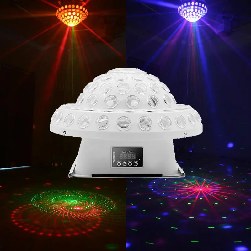 Magic Crystal Rotation Ball Laser Light Sound Control Colorful LED Home Party Effective Light for Disco KTV Bar Night Club