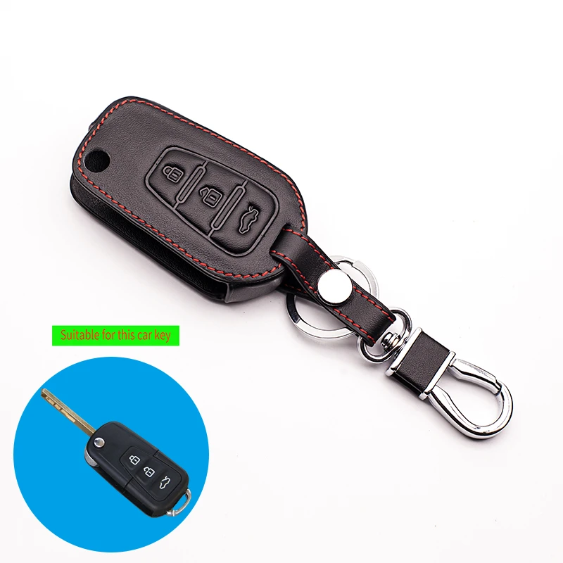 3 Buttons Leather Remote Control Keypad Keyboard Cover For Lifan X60 Folding 3 Button Car Key Cover protect shell starline a93