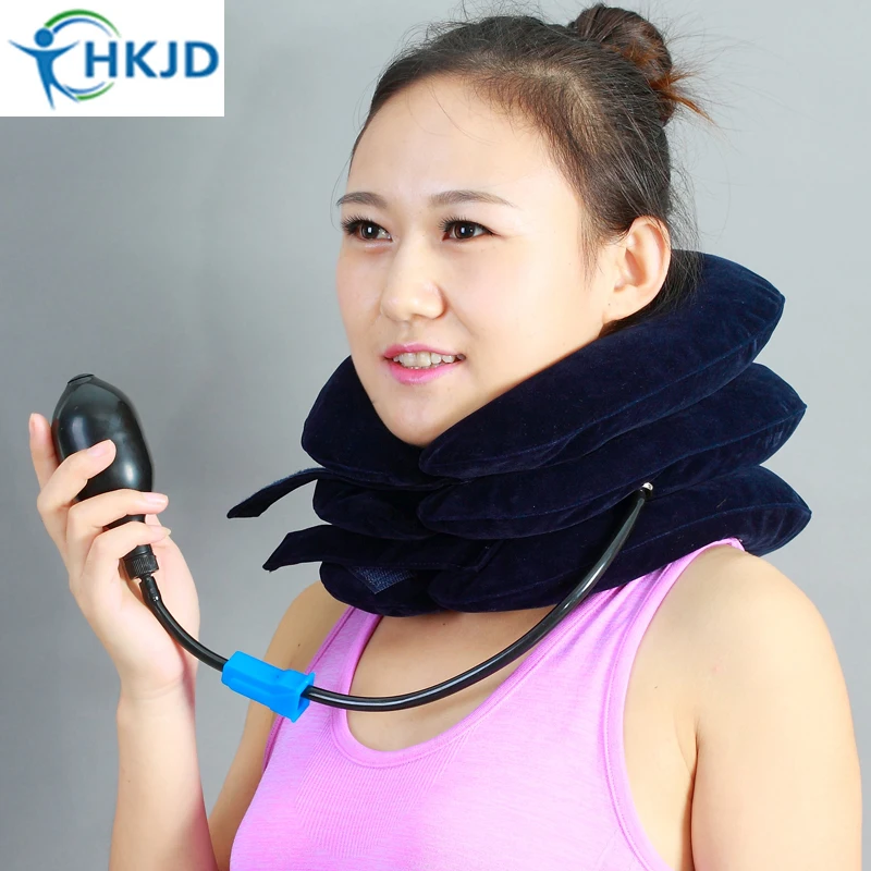 Universal Air Neck Tractor Inflatable Neck Traction cervical Collar V Gas Filled Support Soft Flannel Neck Tractor HRL