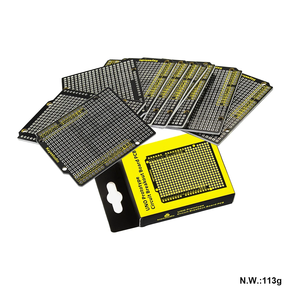 Keyestudio-prototipo de placa P CB para Arduino UNO R3, FR-4 placa protectora, respetuosa con el medio ambiente, 10 Uds.