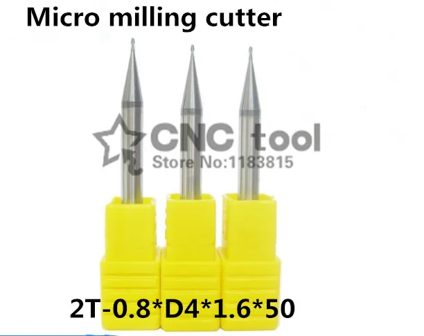 Micro carbide cutter 1PCS 2Flute 2F-0.8*4*1.6*50mm alloy milling cutter, CNC machine,milling machine, CNC milling tools, Nc tool