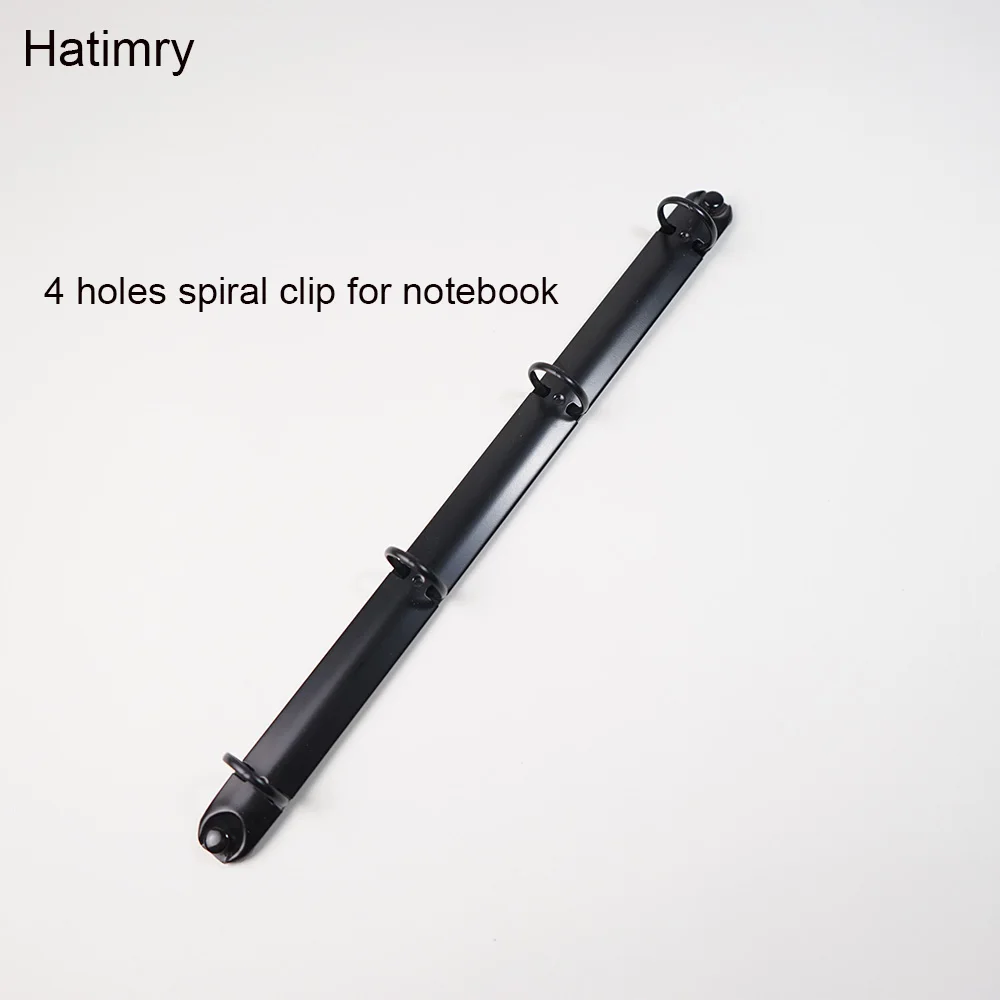 Hatimry Binder clip 4 holes spiral clip for A4 notebook black and silver clip stainless steel A4 floder clip para paper