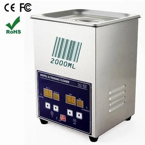 

Digital timing LCD Display Heatable Full Stainless Steel High Power Ultrasonic Cleaner 2000ml,70W. Jeken PS-10A