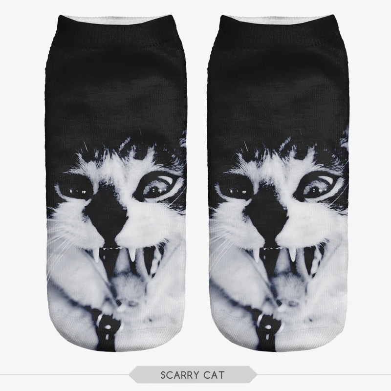 ZHBSLWT 3D Print Animal Sphynx Cat Women Socks calcetines Casual Cute Character Low Cut Ankle Socks Multiple Colors Harajuku